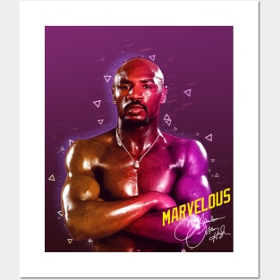 Marvelous Marvin Hagler Boxing Legend Signature Vintage Retro 80s 90s Bootleg Rap Style Posters and Art